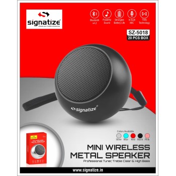 SIGNATIZE- 5018 MINI WIRELESS METAL SPEAKER 