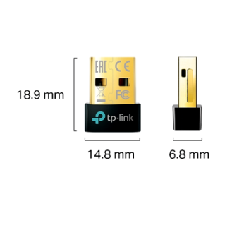 TP-Link USB Bluetooth Adapter for PC, 5.3 Bluetooth Dongle Receiver UB500 Supports Windows 11/10/8.1/7 for Desktop, Laptop, Mouse, Keyboard, Printers, Headsets, Speakers, PS4/ Xbox Controllers.
