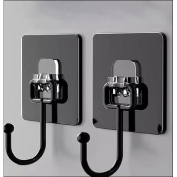 Premium Black Self-Adhesive Wall Hooks – Heavy Duty Waterproof Utility Hooks for Kitchen, Bathroom & Office (5 PIECE)