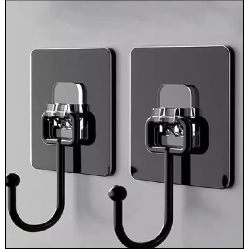 Premium Black Self-Adhesive Wall Hooks – Heavy Duty Waterproof Utility Hooks for Kitchen, Bathroom & Office (5 PIECE)