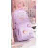 Cute Cartoon Backpack Style Pencil Case – Multi-Layer Zipper Stationery Organizer for Kids (Purple)
