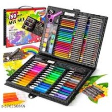 150-Piece Complete Art Set for Kids & Beginners – Drawing, Coloring, Painting Kit with Markers, Crayons, Color Pencils, Oil Pastels