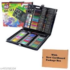 150-Piece Complete Art Set for Kids & Beginners – Drawing, Coloring, Painting Kit with Markers, Crayons, Color Pencils, Oil Pastels