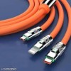  Allepy 120W 6A Fast USB 3.0 3-in-1 Cable Type-C, Micro USB & iOS Compatible | Nylon Braided