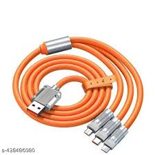  Allepy 120W 6A Fast USB 3.0 3-in-1 Cable Type-C, Micro USB & iOS Compatible | Nylon Braided