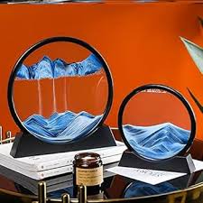 PERFY Moving Sand Art Picture | 3D Deep Sea Sandscape Glass Frame for Home & Office Decoration