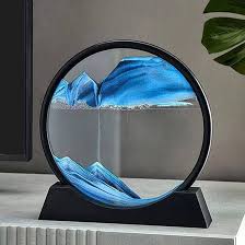 PERFY Moving Sand Art Picture | 3D Deep Sea Sandscape Glass Frame for Home & Office Decoration