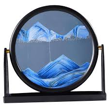 PERFY Moving Sand Art Picture | 3D Deep Sea Sandscape Glass Frame for Home & Office Decoration