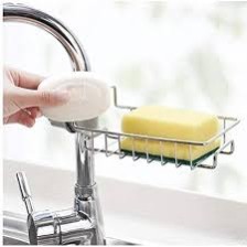 Faucet Soap Scrubber Sponge | Kitchen Dishwashing Scrubber with Soap Dispenser