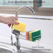Faucet Soap Scrubber Sponge | Kitchen Dishwashing Scrubber with Soap Dispenser