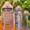 3-in-1 Water Bottle Set with Time Markers, Leak-Proof, BPA-Free, Motivational Water Bottles for Daily Hydration & Fitness