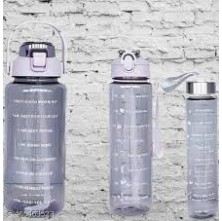 3-in-1 Water Bottle Set with Time Markers, Leak-Proof, BPA-Free, Motivational Water Bottles for Daily Hydration & Fitness