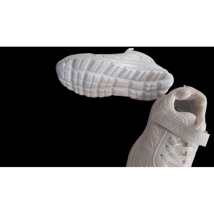 children sports shoes white color for school, sports practice, or casual play 0 to 10 years