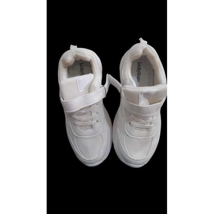 children sports shoes white color for school, sports practice, or casual play 0 to 10 years