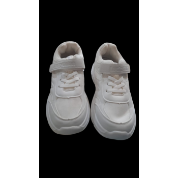 children sports shoes white color for school, sports practice, or casual play 0 to 10 years