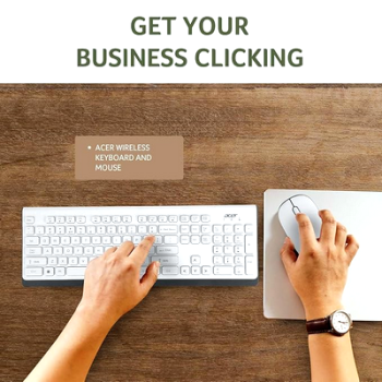 Acer Wireless Keyboard  Mouse Combo with Attractive Durable Design, 2.4GHz Nano Receiver, 10m Range, Indian Rupee Key Code, 1600 DPI, 10M Keystrokes Life for Microsoft Windows and Mac OS