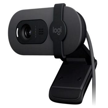Logitech Brio 100 Full HD Webcam for Meetings and Streaming, Auto-Light Balance, Built-in Mic, Privacy Shutter, USB-A, for Microsoft Teams, Google Meet, Zoom and More- Graphite