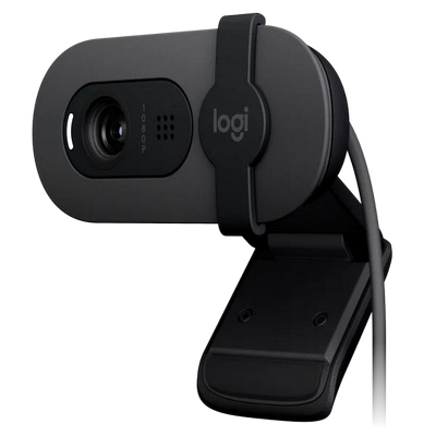 Logitech Brio 100 Full HD Webcam for Meetings and Streaming, Auto-Light Balance, Built-in Mic, Privacy Shutter, USB-A, for Microsoft Teams, Google Meet, Zoom and More- Graphite