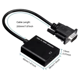 VGA to HDMI Adapter Converter with Audio Port 1080p HD Video Converter for PC Laptop TV Box Projector Cable 
