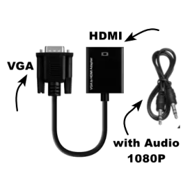 VGA to HDMI Adapter Converter with Audio Port 1080p HD Video Converter for PC Laptop TV Box Projector Cable 