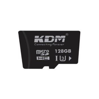 KDM 128GB Memory Card compatible with mobile phones, cameras, and laptops