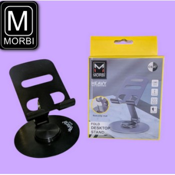 Morbi Foldable Portable Phone Stand Phone Holder with non-slip mat, Hold Up Adjustable, General purpose, strong support, fold-out portable and heavy size compatible for Phone, iPad, Desk, Desktop Tablet CS-07