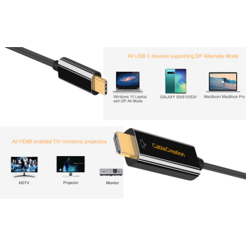 USB3.1 Type-C Male to HDMI TYPE-C Male Adapter cable 4K*2K30HZ 