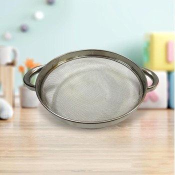 STAINLESS STEEL PURAN JALI SIEVING AND PULPING OF FOOD GRAIN WET DOUGH AND MANGO IN HOME KITCHEN,RESTAURANTS AND CATERING SERVICES.STRAINER,PURAN SACHA,MEDIUM WASHING STRAINER