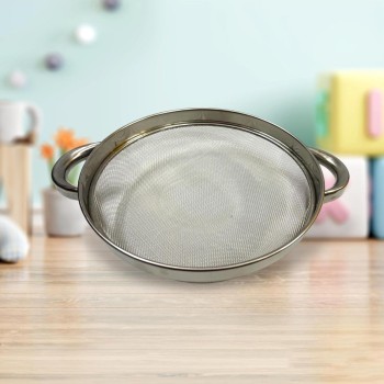 STAINLESS STEEL PURAN JALI SIEVING AND PULPING OF FOOD GRAIN WET DOUGH AND MANGO IN HOME KITCHEN,RESTAURANTS AND CATERING SERVICES.STRAINER,PURAN SACHA,MEDIUM WASHING STRAINER