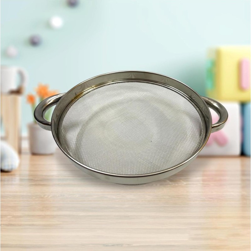 STAINLESS STEEL PURAN JALI SIEVING AND PULPING OF FOOD GRAIN WET DOUGH AND MANGO IN HOME KITCHEN,RESTAURANTS AND CATERING SERVICES.STRAINER,PURAN SACHA,MEDIUM WASHING STRAINER