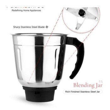 KITCHEN Jar Stainless Steel  Mixer Chutney Jar with perfect fitting and Long lasting mixer set combo pack of (3pc)