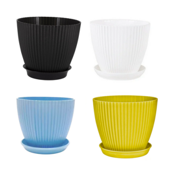 Plastic Flower Pots for Garden Planters, Home Planters Suitable for Home Indoor & Outdoor Gardening Plants with multi colors 3PC