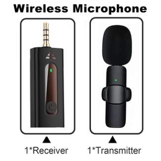 Wireless Collar Microphone Mic Plug and Play Mike for Vlogging Interview Live Streaming YouTube Compatible with BT Speakers, DSLR Camera