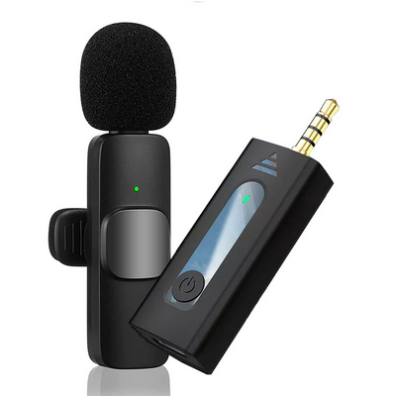 Wireless Collar Microphone Mic Plug and Play Mike for Vlogging Interview Live Streaming YouTube Compatible with BT Speakers, DSLR Camera