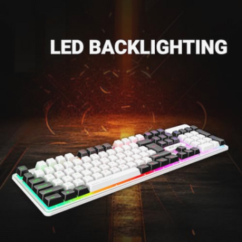 Ant Esports Wired Membrane Gaming Keyboard MK 1700 with USB-A Connection, Quiet Keystrokes, 12 Multimedia Function Keys, Backlit RGB LED - for Computer, PC, Desktop