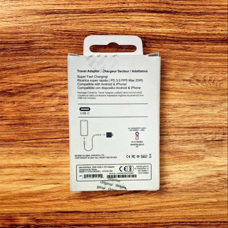 Morbi 25W PD power adapter USB-C with super fast charger compatible with android, iPhone Charging Dock