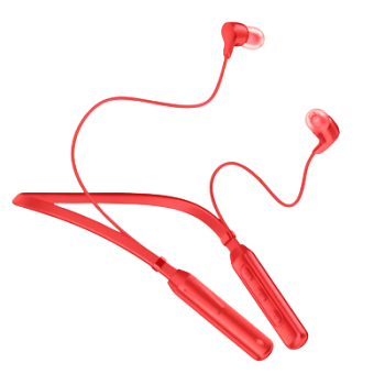 Elite Infotech Hycot+C2 Leo wireless Bluetooth with magnetic, Transparent Neckband, HD sound quality 25hr play time red