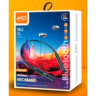 MXD Wireless Bluetooth neckband up to 25h play time, Bluetooth calling, HD sound quality, magnetic finishing MXD-381