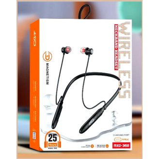 MXD Wireless Bluetooth neckband HEADSET up to 25h play time, Bluetooth calling, HD sound quality, magnetic finishing MXD-368
