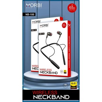 Morbi Bluetooth wireless neckband with 65H music play NB-100
