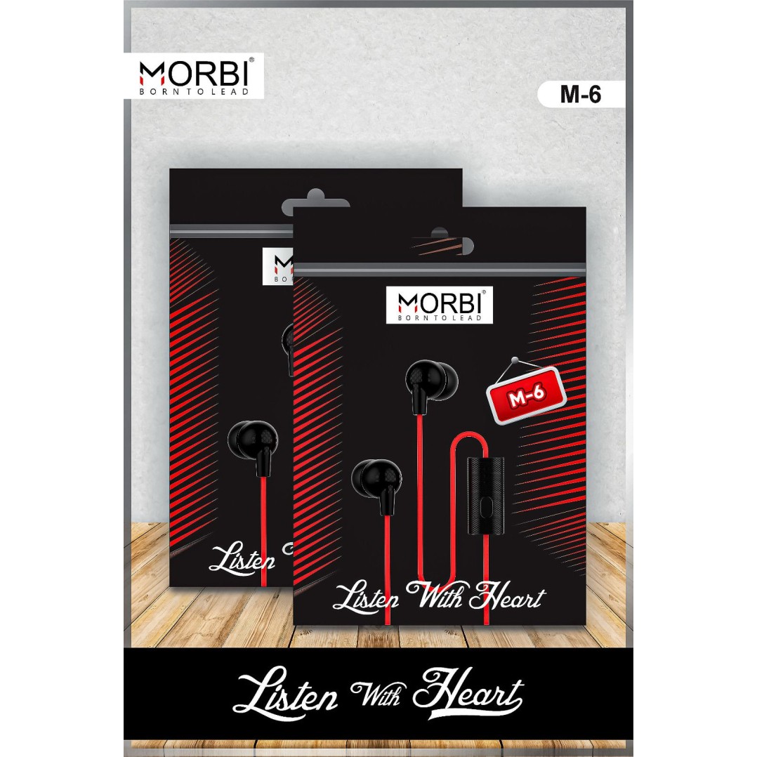 MORBI Wired Earphone with HD Sound- listen with heart