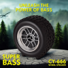 CYOMi CY-666 Wheel Speaker Portable Bluetooth Speaker with Super Bass, USB & Micro SD Support