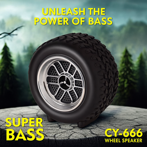 CYOMi CY-666 Wheel Speaker Portable Bluetooth Speaker with Super Bass, USB & Micro SD Support