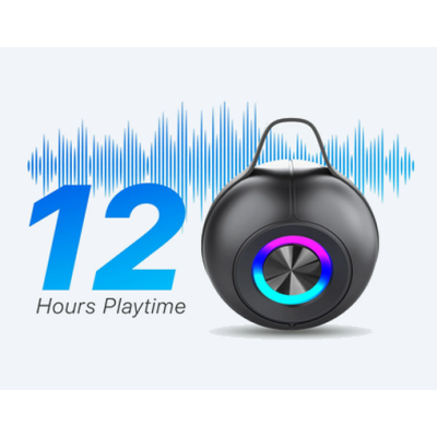 EVM EnLumina  Wireless Bluetooth Speaker up to 12 hours playtime with RGB Lights, Built-in Mic - Music Control Buttons and Bluetooth 5.3 EVM-BTS-201