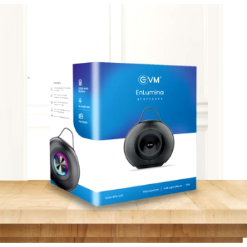 EVM EnLumina  Wireless Bluetooth Speaker up to 12 hours playtime with RGB Lights, Built-in Mic - Music Control Buttons and Bluetooth 5.3 EVM-BTS-201