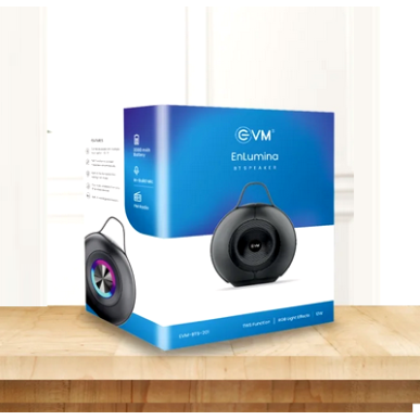 EVM EnLumina  Wireless Bluetooth Speaker up to 12 hours playtime with RGB Lights, Built-in Mic - Music Control Buttons and Bluetooth 5.3 EVM-BTS-201