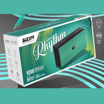 KDM-99 Rhythm Bluetooth speaker up to 6 hours of sound with mobile stand, supports FM radio, 1+1 TWS, and Super Bass 