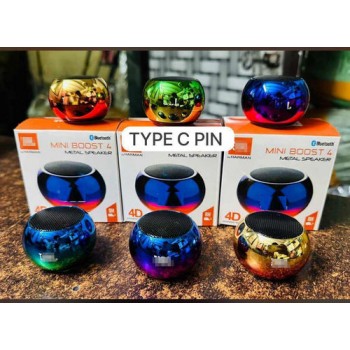 Mini Wireless Bluetooth Speaker with Heavy Metal Electroplating Round Speaker mini boost 4d