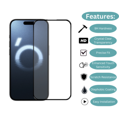 G-TEL Tempered Glass for iPhone 16 – 9H Screen Protector, Edge-to-Edge Protection