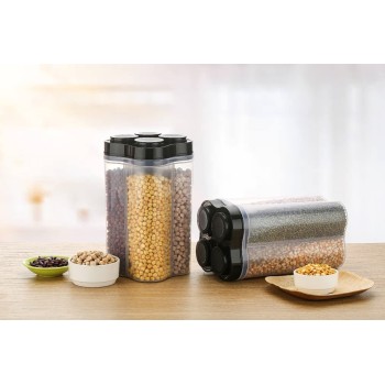  Plastic Lock Food Storage 4 Section Container Jar for Grocery, Fridge Container.